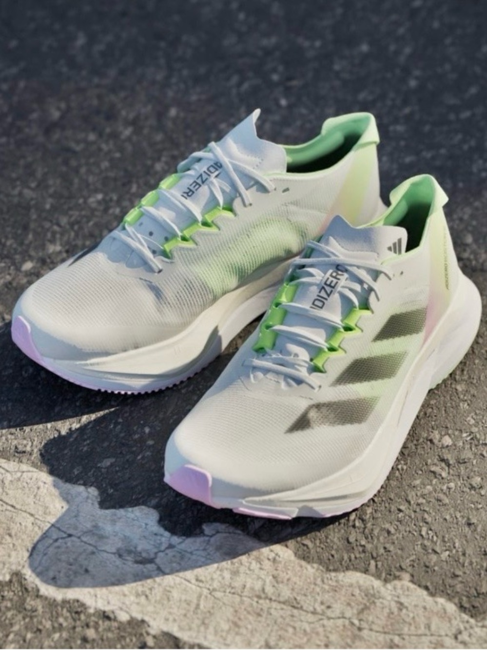 New ADIDAS Adizero Boston 12 'White Green Spark'